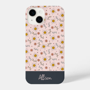 Der Frühling ist da! Rosa Monogramm hinzufügen iPhone 14 Hülle