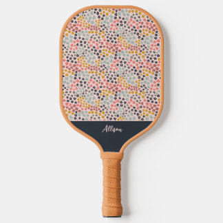 Der Frühling ist da! Rosa Monogramm hinzufügen Pickleball Schläger