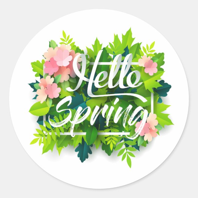 Der Frühling ist gekommen Runder Aufkleber (Vorderseite)