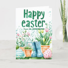 Der Frühling kommt zum glücklichen Ostern Feiertagskarte