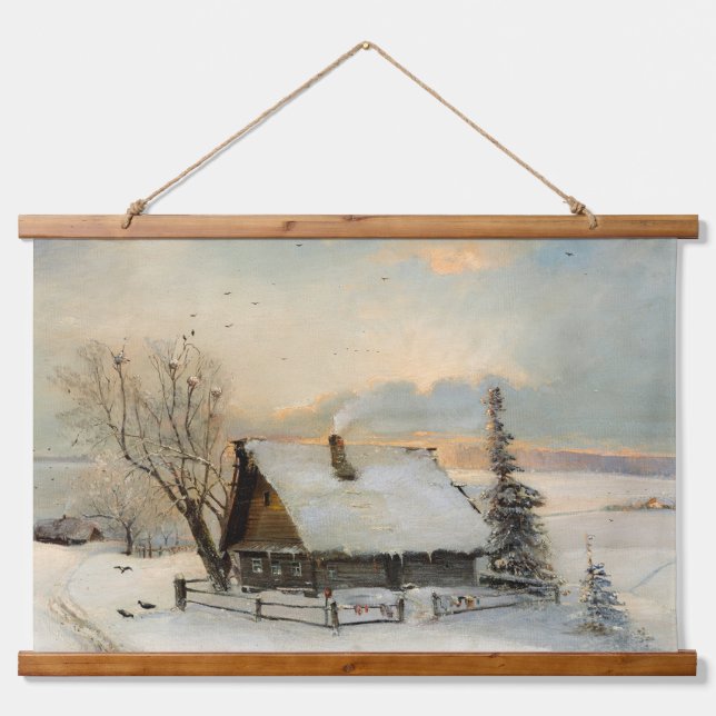 Der Frühlingsbeginn | Alexei Savrasov Wandteppich Mit Holzrahmen (Vorne)