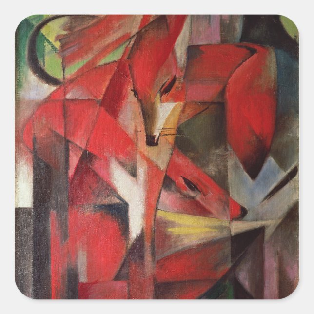 Der Fuchs, 1913 Quadratischer Aufkleber (Vorderseite)