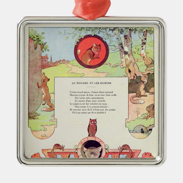 Der Fuchs und die Trauben Ornament Aus Metall (Vorne)