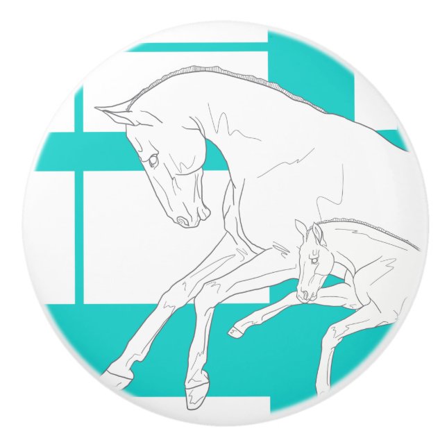 Der Führer Pferd Keramikknopf Keramikknauf (Vorderseite)