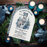 Der Führer unseres Packs Wolf 30. Geburtstag Party Einladung<br><div class="desc">"The Leader of Our Pack is Turn 30",  30. Geburtstag für Ihre Lieblings-Alpha. Ein majestätischer einsamer Wolf,  der gegen einen immergrünen Wald versilbt ist.</div>