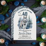 Der Führer unseres Packs Wolf 40. Geburtstag Party Einladung<br><div class="desc">"The Leader of Our Pack is Turn 40",  40. Geburtstag für Ihre Lieblings-Alpha. Ein majestätischer einsamer Wolf,  der gegen einen immergrünen Wald versilbt ist.</div>