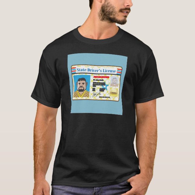 Der Führerschein-Mann-Foto Identifikations-Vektor T-Shirt (Vorderseite)