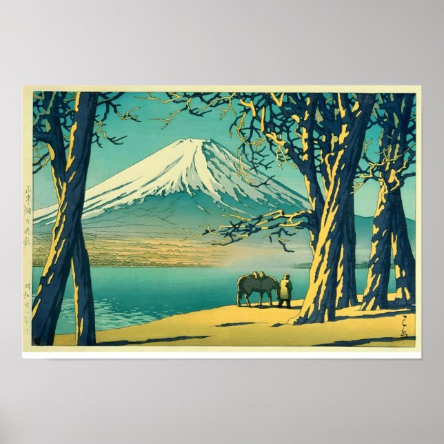 Der Fuji im Herbstabend, Hasui Kawase Poster (Vorne)