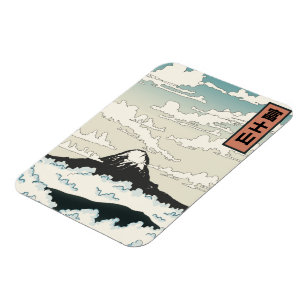 Der Fuji Japan Kunstblock. Magnet