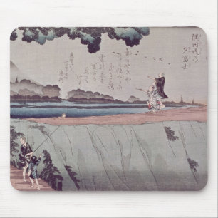 Der Fujisan vom Sumida Flussdamm Mousepad