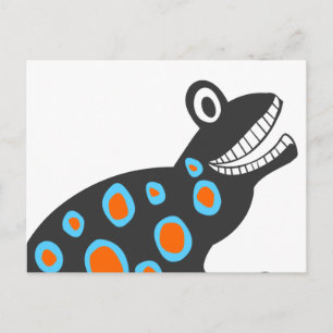 Der funky, farbenfrohe Frosch Postkarte