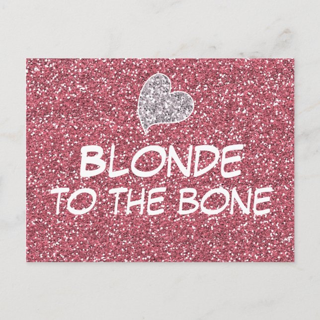Der Funny Blonde zum Knochen Zitat Postkarte (Vorderseite)