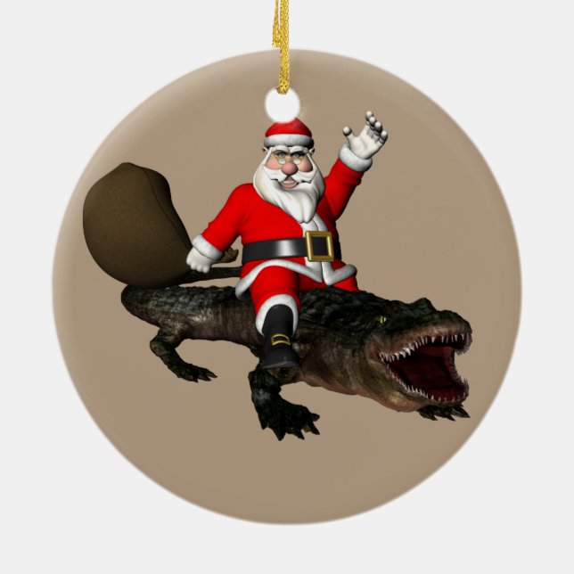 Der furchtlose Weihnachtsmann reiten an einem Alli Keramik Ornament (Hinten)