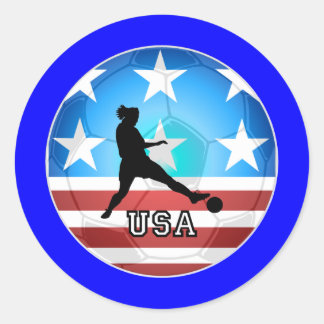 der Fußball der Frauen Runder Aufkleber