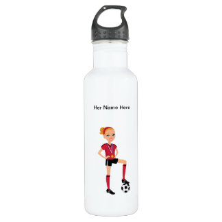 Der Fußball des Mädchens schroff Edelstahlflasche