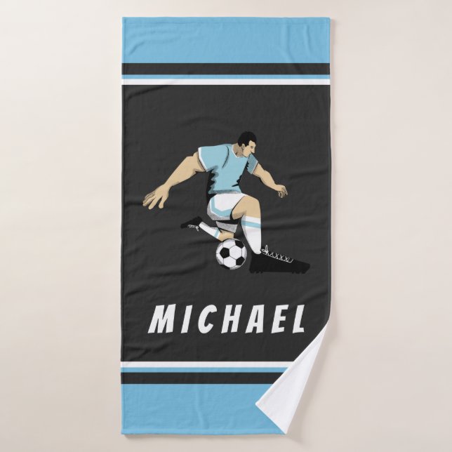 Der Fußball-Player hat Personalisierte moderne Mod Badehandtuch (Badehandtuch)