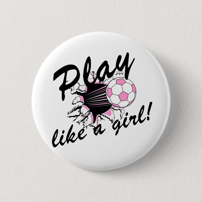 Der Fußball-T - Shirts und Geschenke der Mädchen Button (Vorderseite)