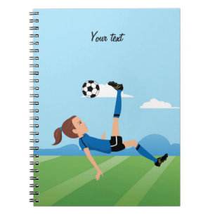 Der Fußball-Themed Notizbuch des Mädchens Notizblock