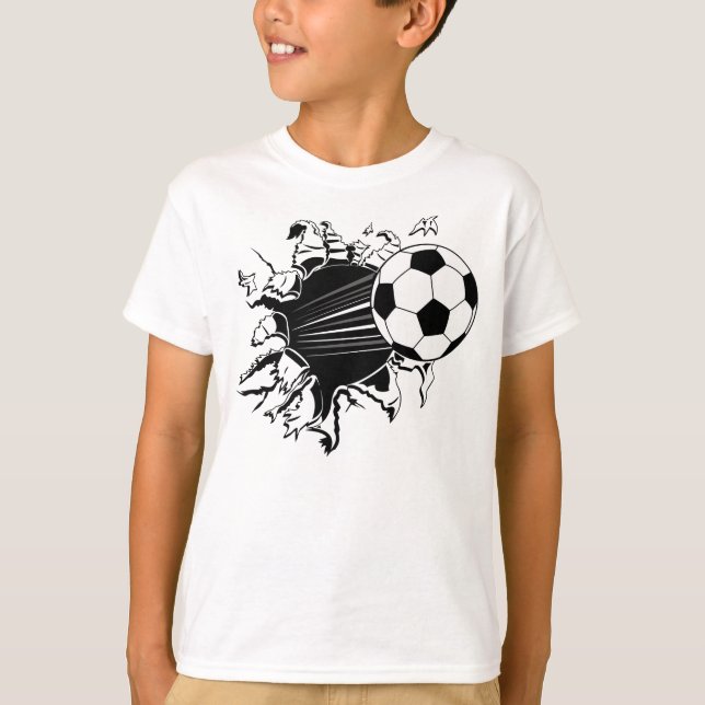 Der Fußballball bricht aus T-Shirt (Vorderseite)