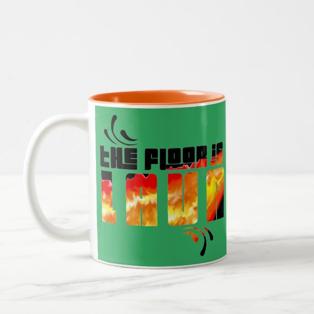 Der Fußboden ist Lava Zweifarbige Tasse (Links)