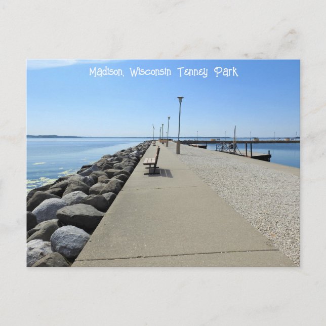 Der Fußweg zum Tenney Park in Madison, Wisconsin Postkarte (Vorderseite)