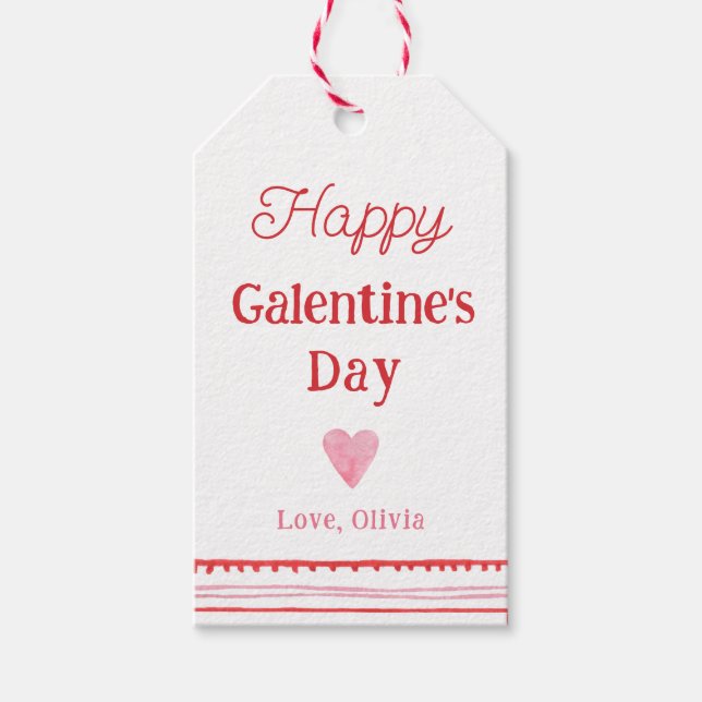 Der Galentinstag des rosa und roten Herzens Geschenkanhänger (Vorderseite)