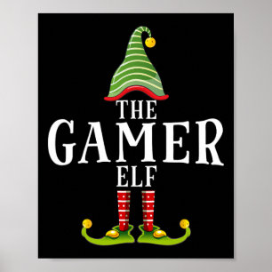 Der Gamer Elf Lustige passende Pyjama Weihnachten  Poster