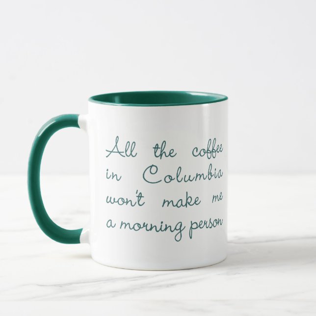 Der ganze Kaffee in Kolumbien (grün) Tasse (Links)