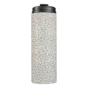 Der ganze Regenbogen farbenfrohe, gesprenkelte Pun Thermosbecher
