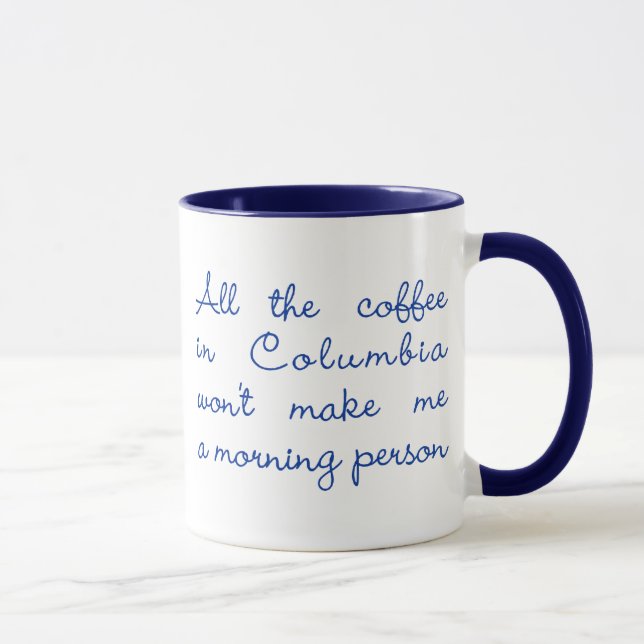 Der ganzer Kaffee in Kolumbien (Marine-Blau) Tasse (Rechts)