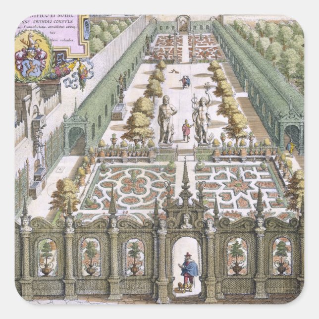 Der Garten Burgermeister Schwind, aus Florile Quadratischer Aufkleber (Vorderseite)