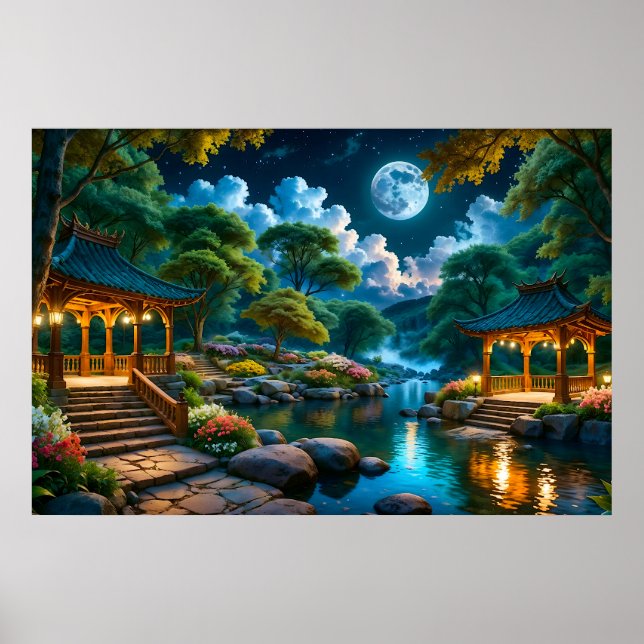 Der Garten der ruhigen Nacht Poster (Vorne)