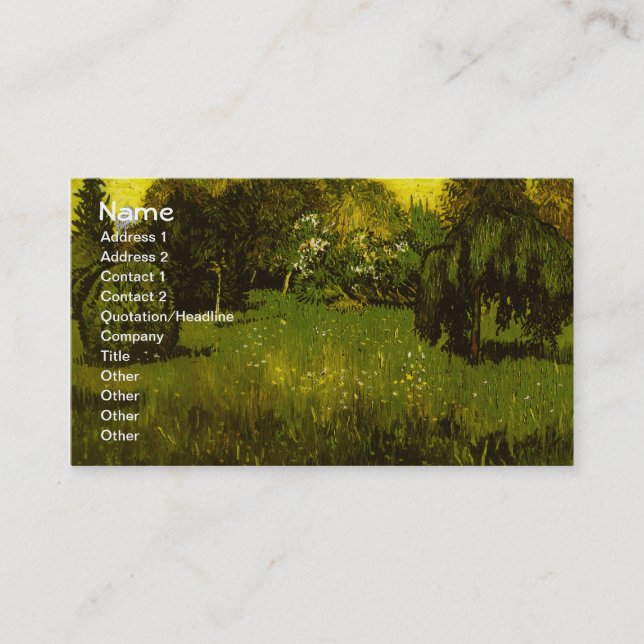 Der Garten des Dichters Van Gogh Visitenkarte (Vorderseite)