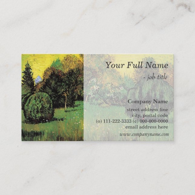 Der Garten des Dichters, Vincent van Gogh. Visitenkarte (Vorderseite)