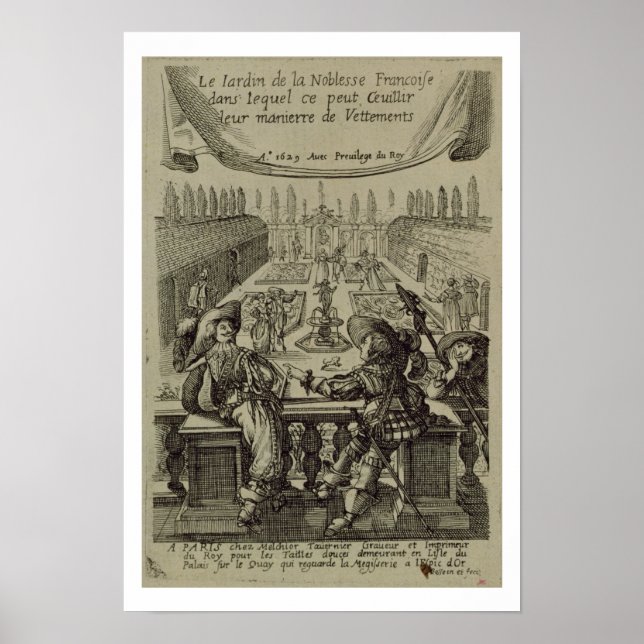 Der Garten des französischen Adels, c.1640 (gravi Poster (Vorne)