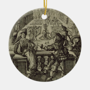 Der Garten des französischen Adels, c.1640 Keramikornament
