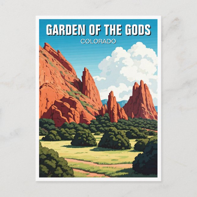 Der Garten des Gods Colorado Postkarte (Vorderseite)