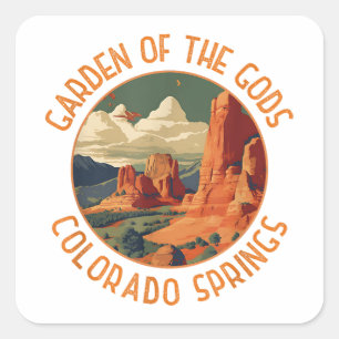 Der Garten des Gods Colorado Springs beängstigende Quadratischer Aufkleber