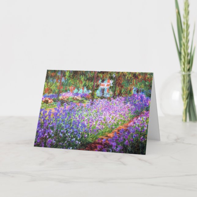 Der Garten des Künstlers bei Giverny, Claude Monet Karte (Vorderseite)