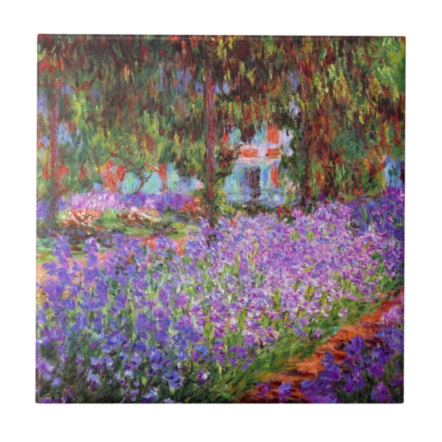 Der Garten des Künstlers bei Giverny durch Monet Fliese (Vorderseite)