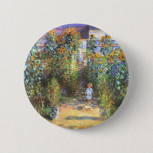 Der Garten des Künstlers in Vetheuil - Claude Mone Button