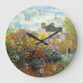 Der Garten des Monet von Argenteuil Große Wanduhr
