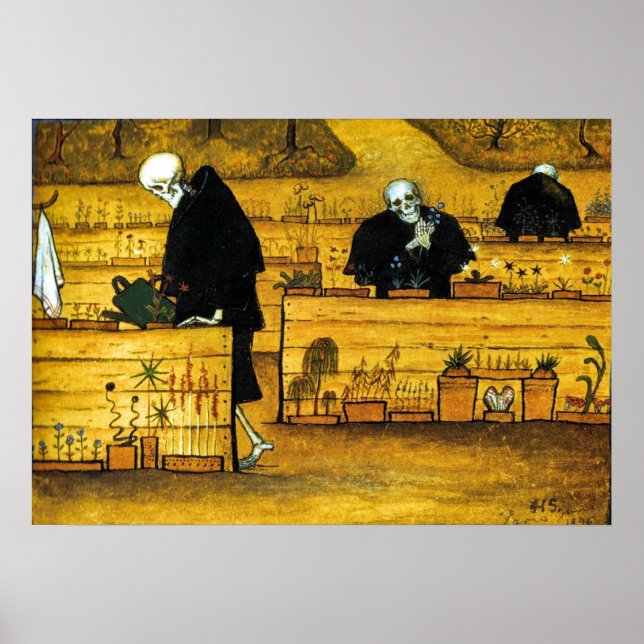 Der Garten des Todes von Hugo Simberg 1896 Poster (Vorne)