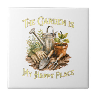 Der Garten ist mein glücklicher Ort - Gartenliebha Fliese