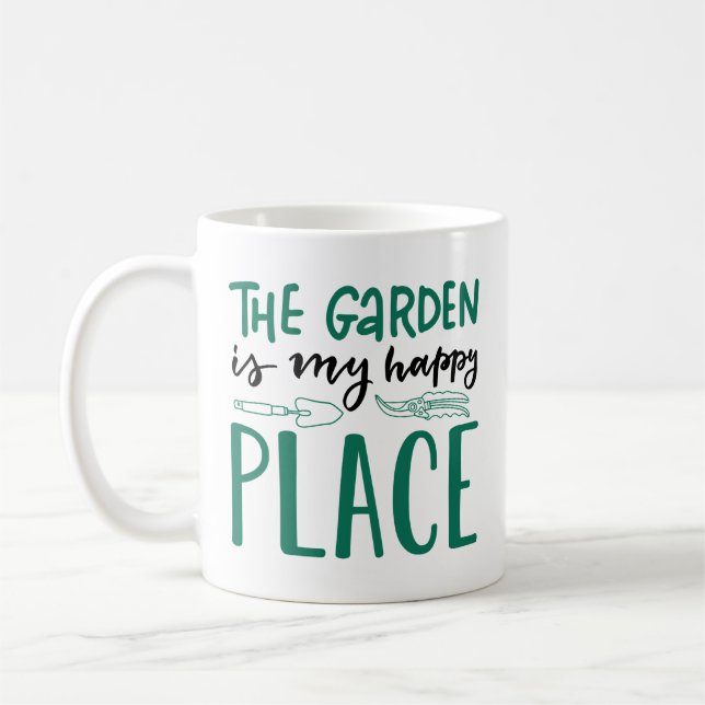 Der Garten ist mein glücklicher Ort Kaffeetasse (Links)