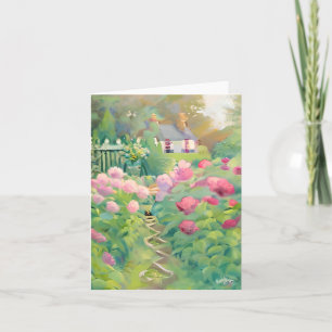 Der Garten mit Aquarellblumen ist individuell anpa Karte