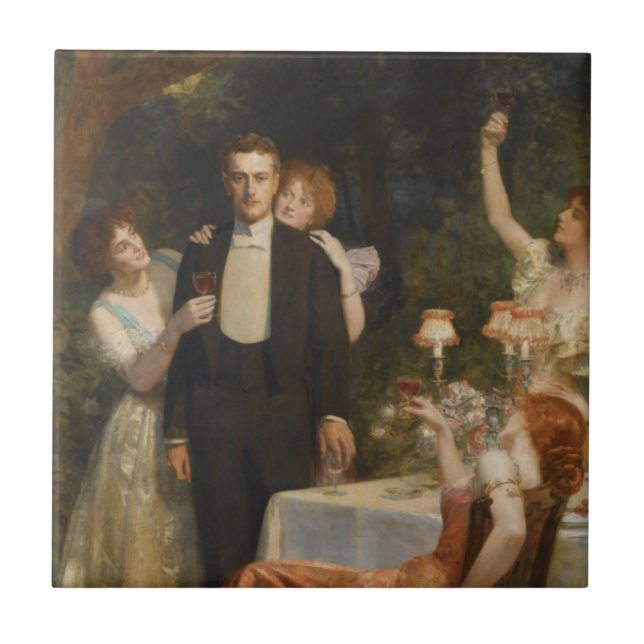 Der Garten von Armida (von John Collier) Fliese (Vorderseite)