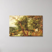 Der Garten von Eden; im Hintergrund der Temptati