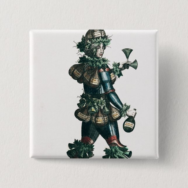 Der Gastwirt, allegorischer Kostümentwurf Button (Vorderseite)