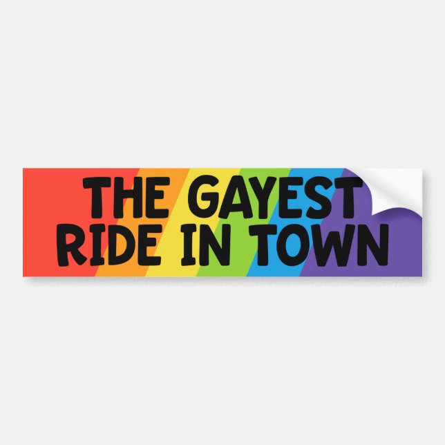 Der Gayest Ride in Town Gay Pride LGBTQ Autoaufkleber (Vorne)
